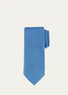Brioni Solid Textured Silk Tie In Blue