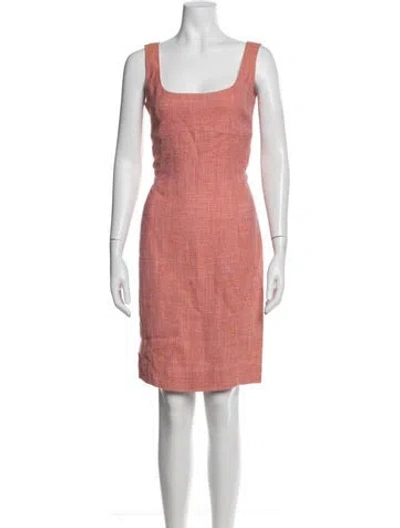 Pre-owned Brioni Square Neckline Knee-length Dress In Pink