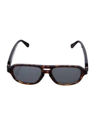 Pre-owned Brioni Square Tinted Sunglasses In Brown