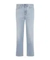 Brioni Straight-leg Light Blue Denim Trousers With Classic Design In Gray