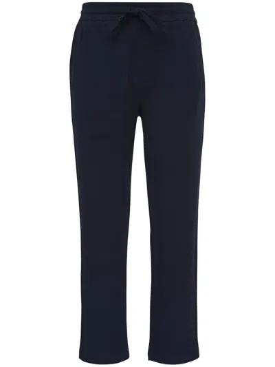 Brioni Stretch Cotton Tapered Leg Joggers In Blue