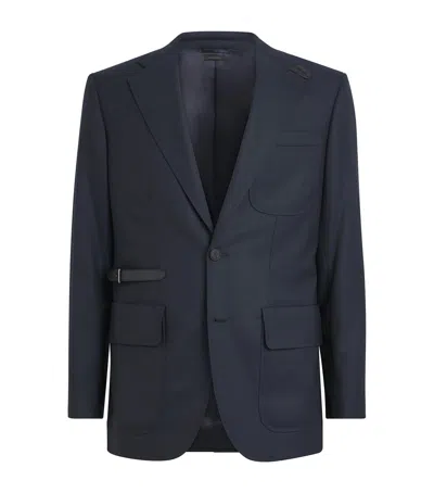 Brioni Stretch-cashmere Blazer In Blue