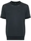 Brioni Stripe-trim Cotton T-shirt In Blue