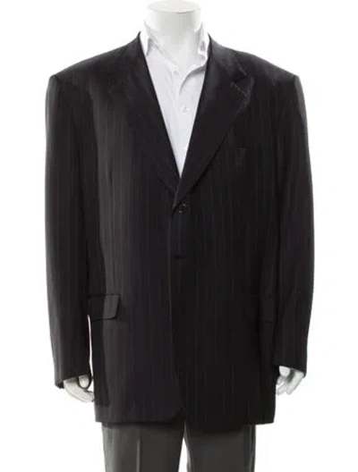 Pre-owned Brioni Striped Blazer In Black