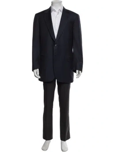 Pre-owned Brioni Striped Blazer In Blue