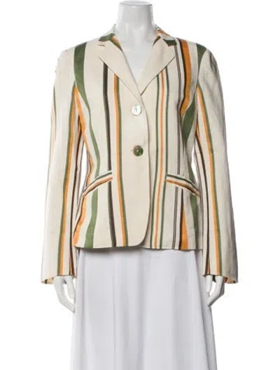 Pre-owned Brioni Striped Blazer In Neutral