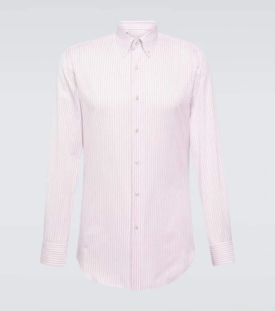 Brioni Striped Cotton Shirt In Multicoloured