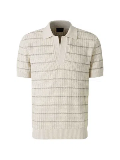 Brioni Embroidered Cotton And Linen Polo Shirt In Multi