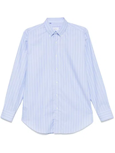 Brioni Striped Shirt In Blue