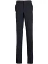 Brioni Striped Straight-leg Trousers In Blue