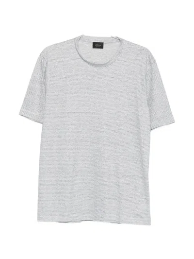 Brioni Striped T-shirt In Gray