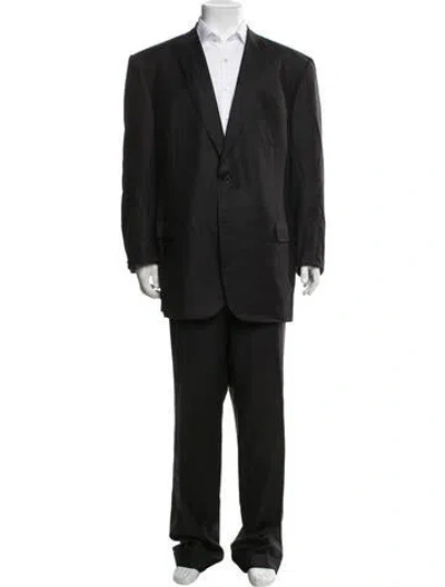 Pre-owned Brioni Striped Two-piece Suit In Black
