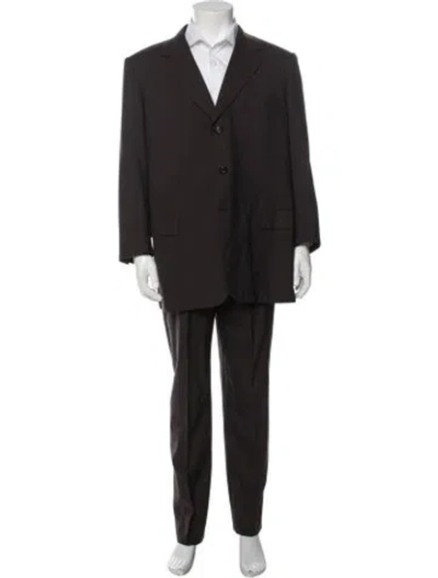 Pre-owned Brioni Striped Two-piece Suit In Brown