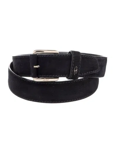 Pre-owned Brioni Suede Belt In Blue