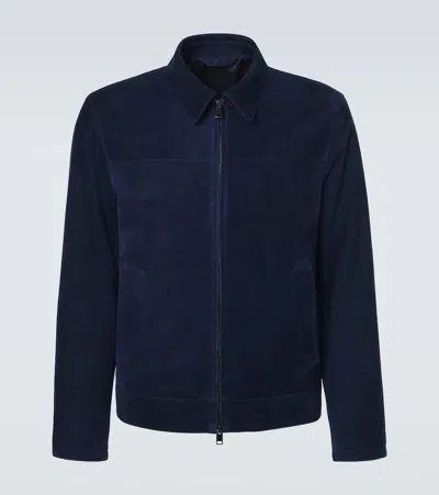 Brioni Suede Blouson Jacket In Multi