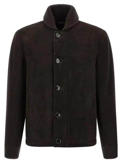 BRIONI BRIONI SUEDE BOMBER JACKET