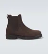 Brioni Suede Chelsea Boots In Brown