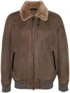 Brioni Suede Jacket In Grey