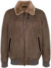 Brioni Suede Jacket In Grey