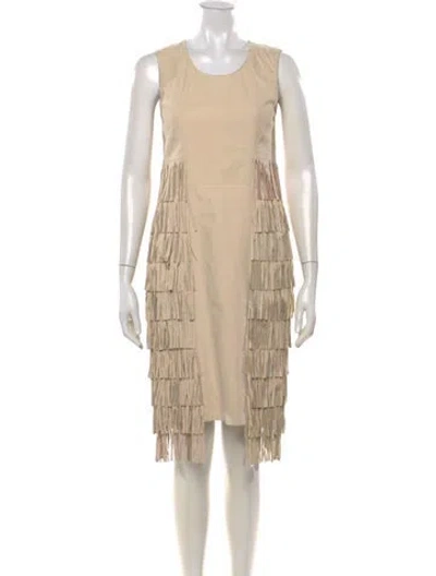 Pre-owned Brioni Suede Knee-length Dress In Neutrals