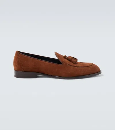 Brioni Suede Loafers In Brown