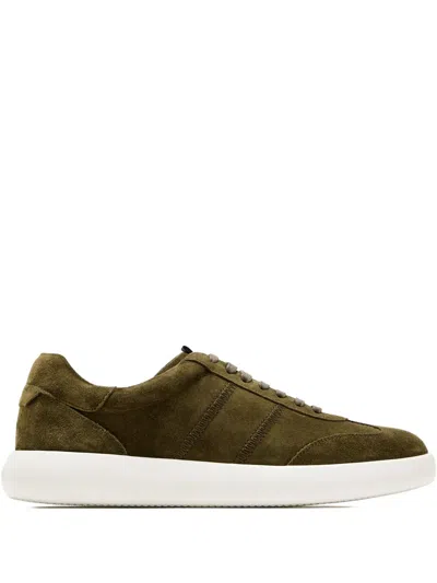 Brioni Suede Panelled Sneakers In Green