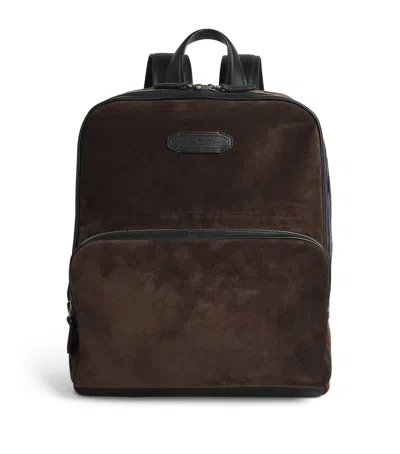 Brioni Suede Via Veneto Backpack In Brown