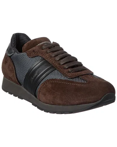 Brioni Suede-trim Runner Sneaker In Multi