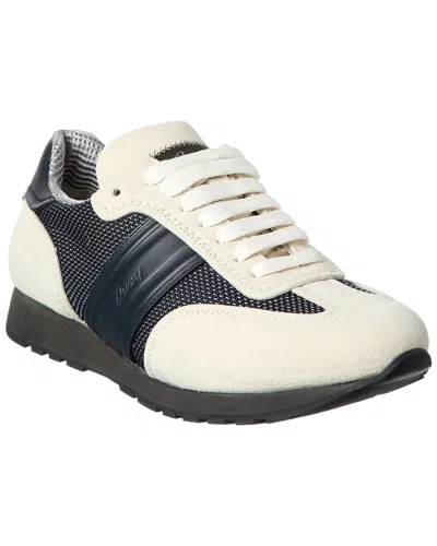 Brioni Suede-trim Runner Sneaker In Multi