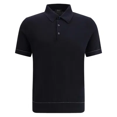 Brioni Sea Island Polo Shirt In Black