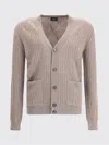Brioni Wool Cardigan In Brown