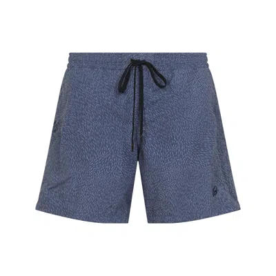 Brioni 17cm Swim Shorts Micro Fish Pattern In Blue