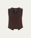 Brioni Tess Silk Vest In Dk Brown