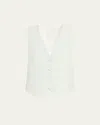 Brioni Tess Silk Waistcoat In White