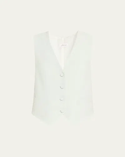 Brioni Tess Silk Waistcoat In Blue