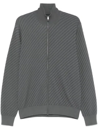 Brioni Textured Cardigan In Grey