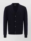 Brioni Ribbed And Braid Cardigan Sweaters And Cardigans Blue In Black