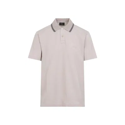 Brioni Short-sleeved Polo T-shirt In Beige