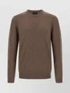 Brioni Ribbed And Braid Sweater Sweaters And Cardigans Brown In Brown