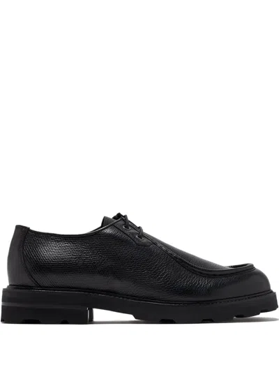 Brioni Textured-leather Derby Shoes In Black