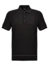 Brioni Black Textured Polo