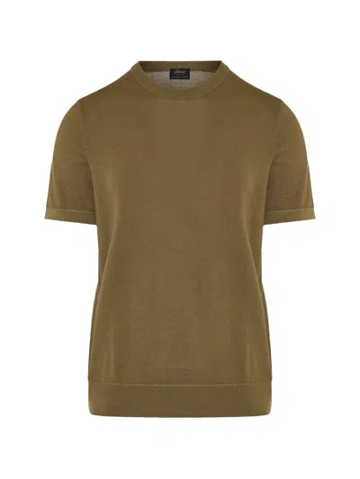 Brioni Textured T-shirt In Green