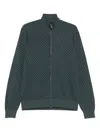 Brioni Textured Zip-up Cardigan In Green