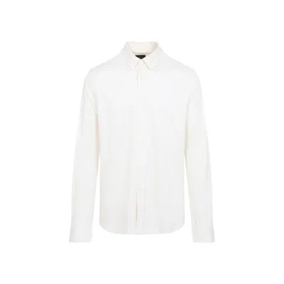 BRIONI BRIONI TEXTURIZED IVORY SILK BRIONI LONG SLEEVE SHIRT
