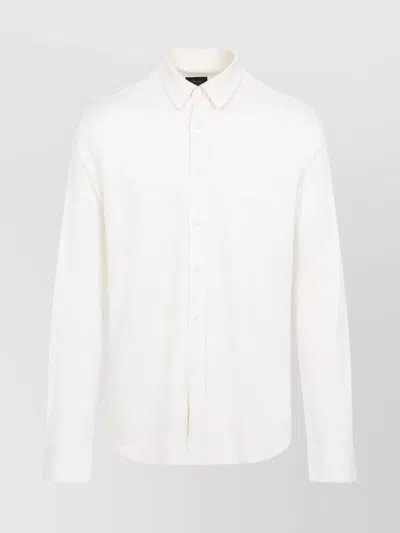 Brioni Texturized Silk Ls Shirt With Pointed Collar