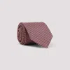 Brioni Check Pattern Silk Tie With Refined Texture In Pink