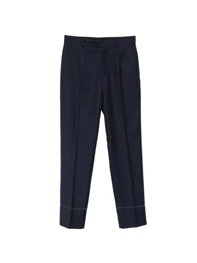 Brioni Tigullio Pressed-crease Tailored Trousers In Black