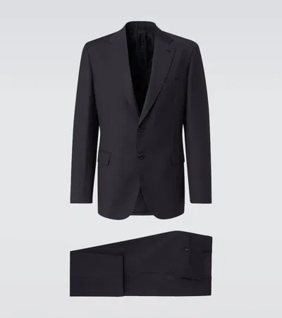 Brioni Trevi Wool And Mohair Suit In Blue