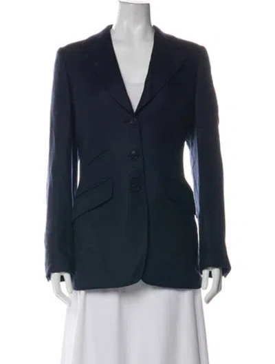 Pre-owned Brioni Tweed Pattern Blazer In Blue