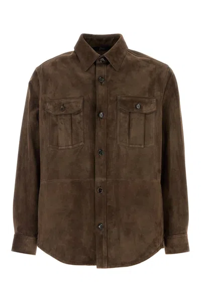 Brioni Unlined Suede Xcampionario Art.agnello Pieno Vagab Pcak0lp5711 2600 In Brown